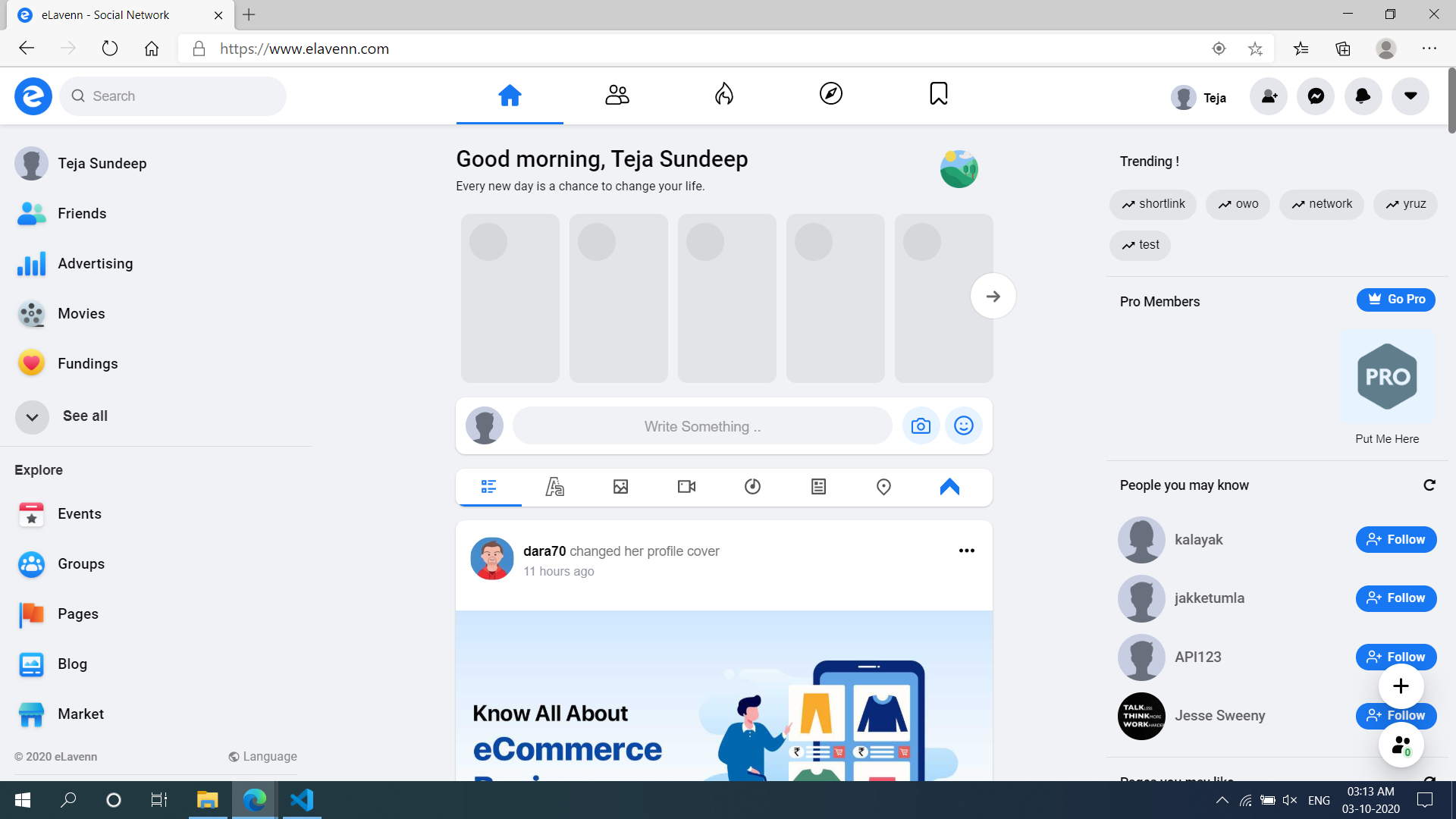 eLavenn v1.1全屏社交WoWonder程序主题源码