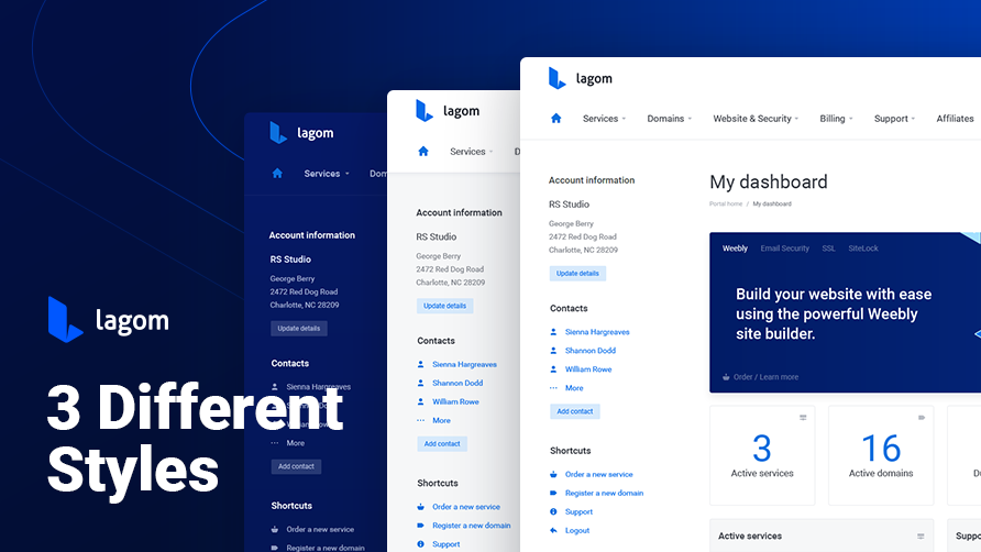 WHMCS主题Lagom v.1.5.5破解免授权大气简洁模板+促销推广管理器v1.1.0+电子邮件模版